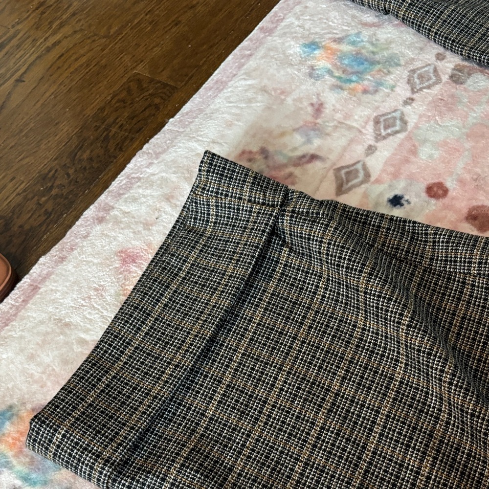 Men’s Inspired Plaid Pants For Women- Brown/Gray/Gold NWT - Picture 4 of 4